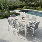 Torres 2pc Set Outdoor Aluminium Dining Chair White