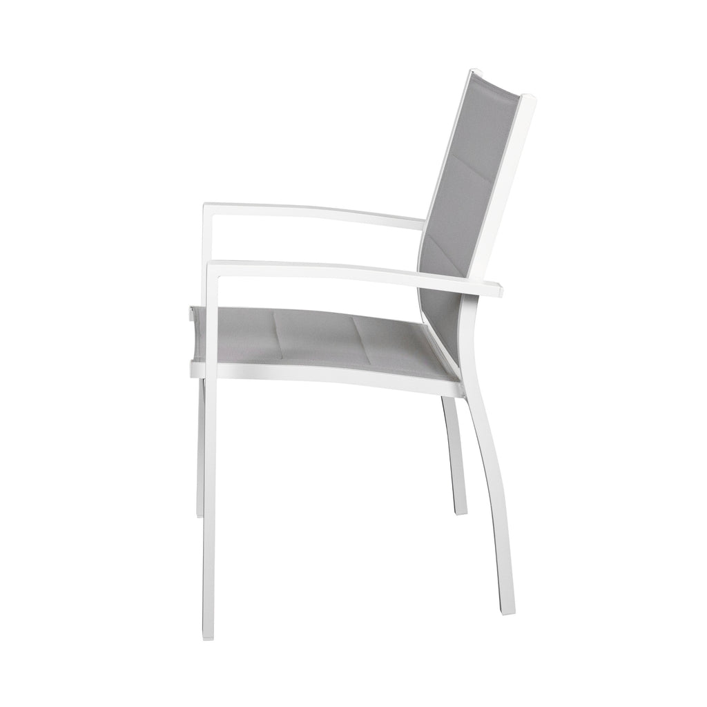 Torres 2pc Set Outdoor Aluminium Dining Chair White
