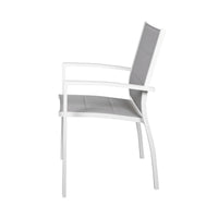 Torres 2pc Set Outdoor Aluminium Dining Chair White