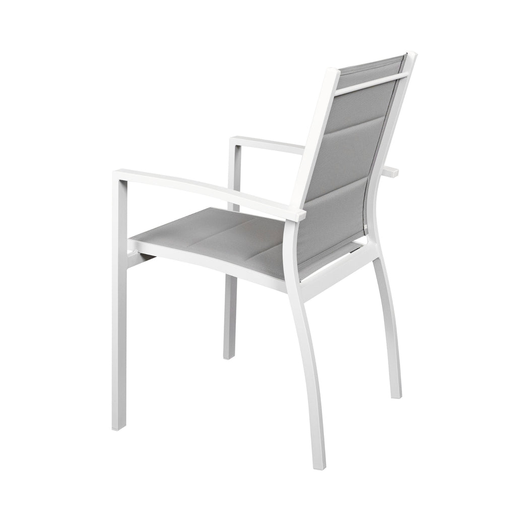 Torres 2pc Set Outdoor Aluminium Dining Chair White