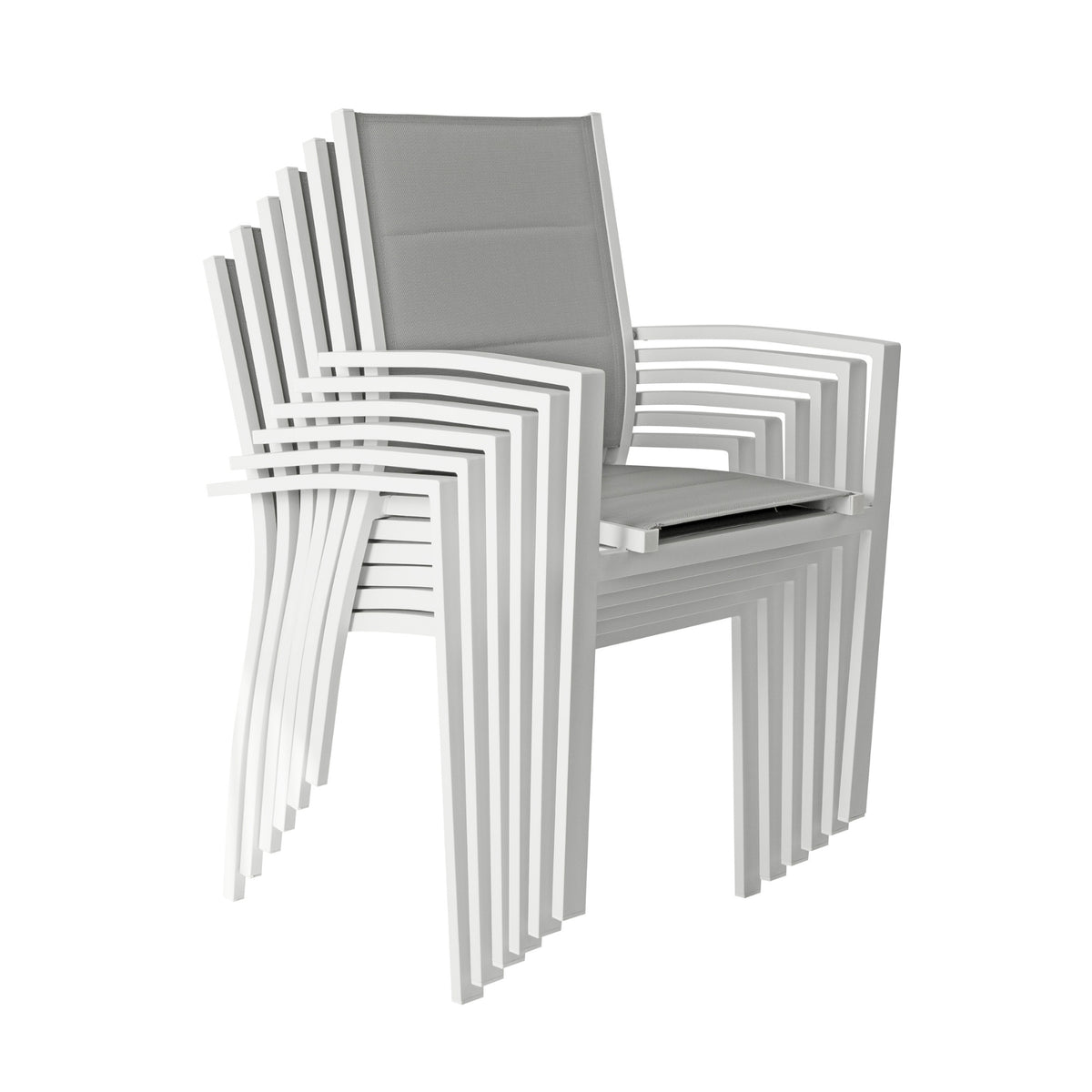 Torres 2pc Set Outdoor Aluminium Dining Chair White