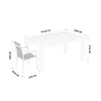 Torres 2pc Set Outdoor Aluminium Dining Chair White