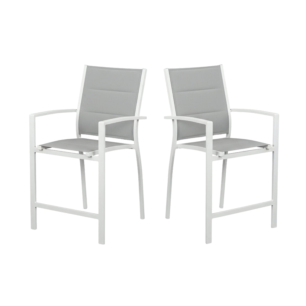 Torres 2pc Set Outdoor Barstool Aluminium Bar Chair White