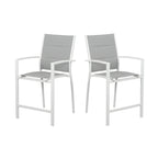 Torres 2pc Set Outdoor Barstool Aluminium Bar Chair White