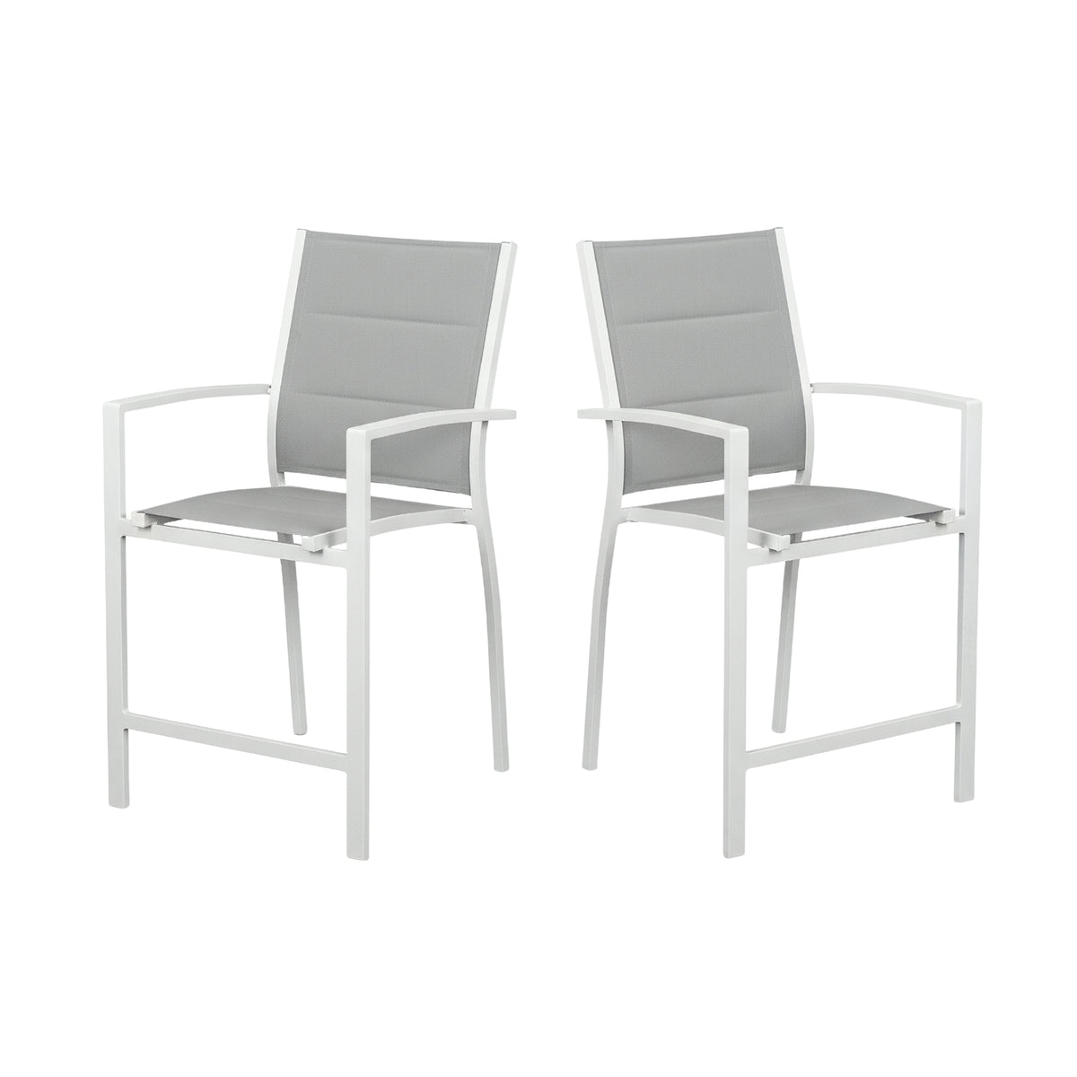 Torres 2pc Set Outdoor Barstool Aluminium Bar Chair White