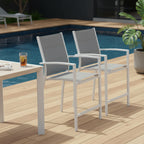 Torres 2pc Set Outdoor Barstool Aluminium Bar Chair White