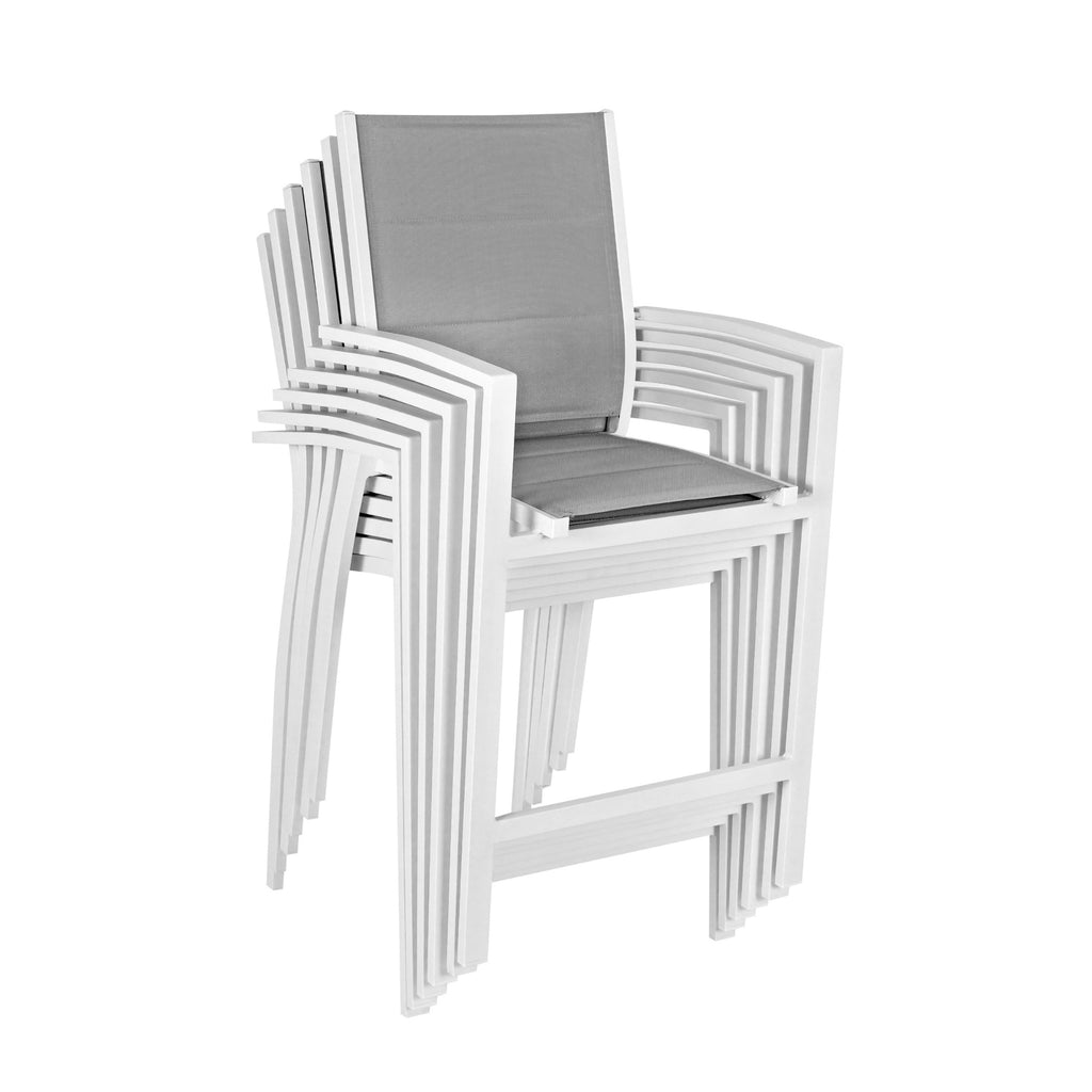 Torres 2pc Set Outdoor Barstool Aluminium Bar Chair White