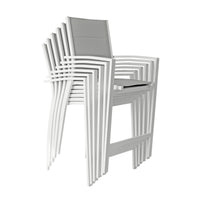 Torres 7pc Set Outdoor Aluminium Bar Table 6 Barstool Chair White