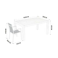 Torres 7pc Set Outdoor Aluminium Bar Table 6 Barstool Chair White