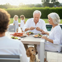 Torres 7pc Set Outdoor Aluminium Dining Table 6 Chair White
