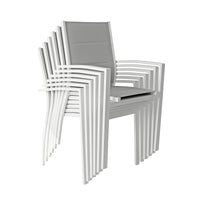 Torres 7pc Set Outdoor Aluminium Dining Table 6 Chair White