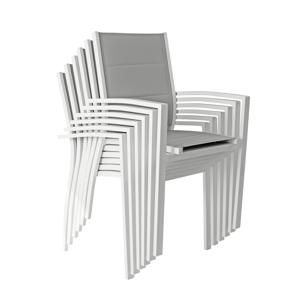 Torres 7pc Set Outdoor Aluminium Dining Table 6 Chair White