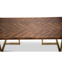 Tuberose Coffee Table 120cm Solid Acacia Wood Home Herringbone Parquet - Brown