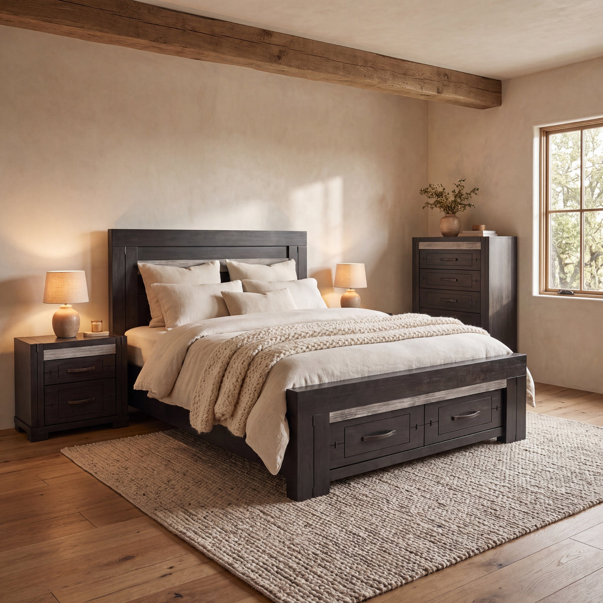 Tucker Bedside Charcoal Grey
