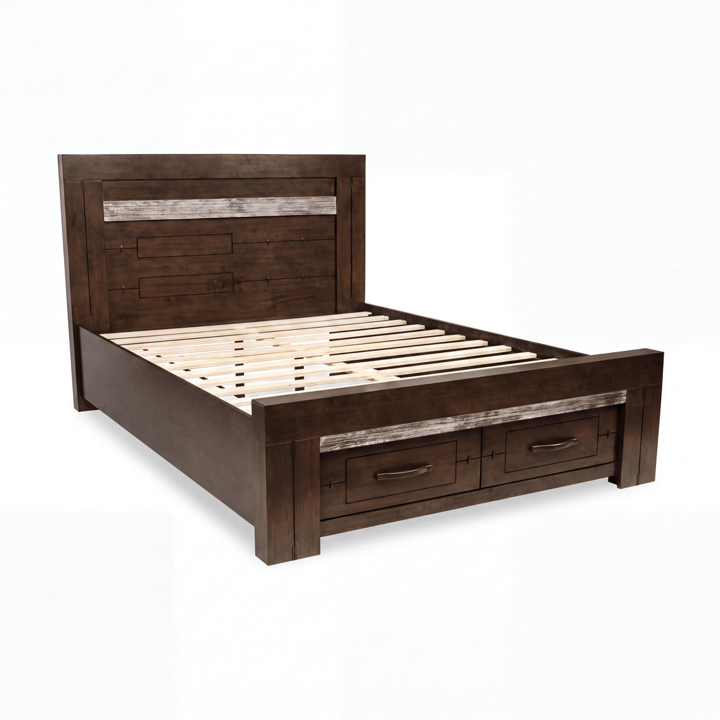 Tucker King Bed Frame Storage Drawer Charcoal Grey