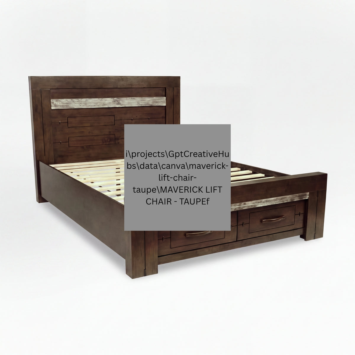 Tucker King Bed Frame Storage Drawer Charcoal Grey
