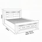 Tucker King Bed Frame Storage Drawer Charcoal Grey