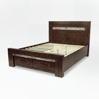Tucker Queen Bed Frame Storage Drawer Charcoal Grey