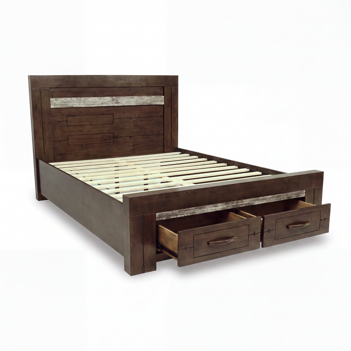 Tucker Queen Bed Frame Storage Drawer Charcoal Grey