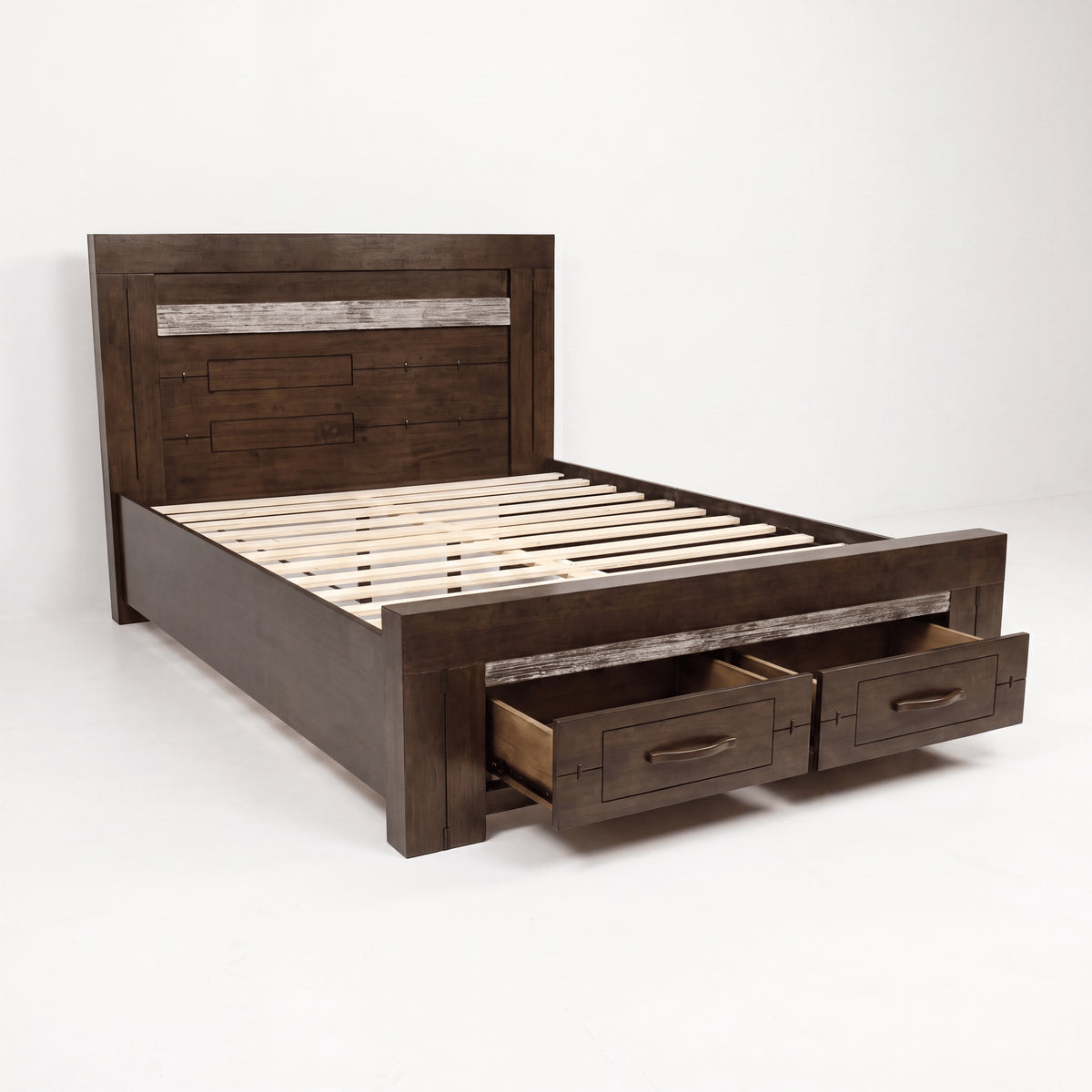Tucker Queen Bed Frame Storage Drawer Charcoal Grey