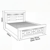 Tucker Queen Bed Frame Storage Drawer Charcoal Grey