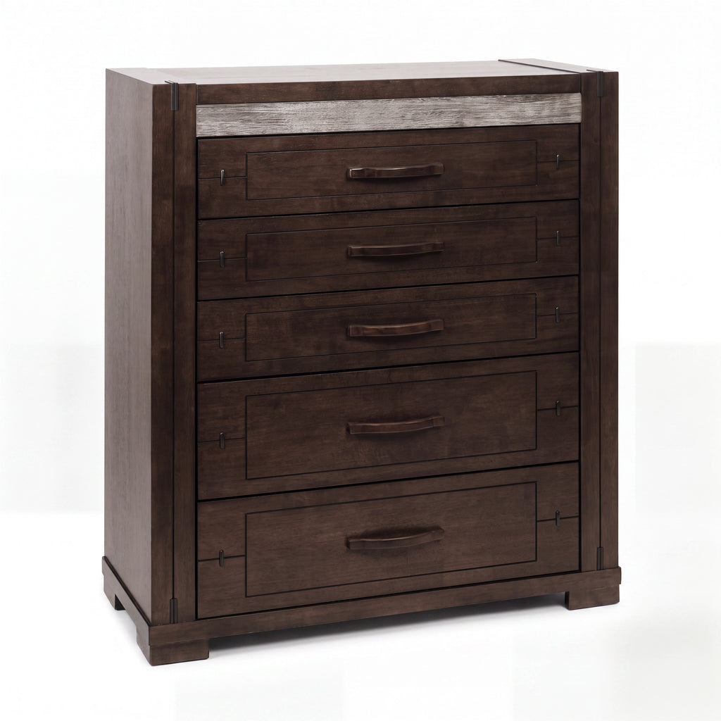Tucker Tallboy 5 Drawer Bedroom Storage Charcoal Grey