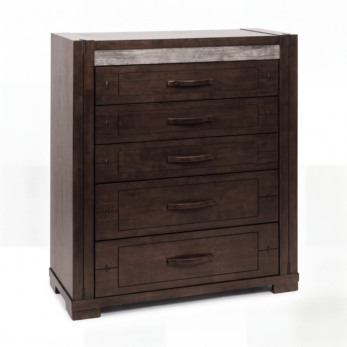 Tucker Tallboy 5 Drawer Bedroom Storage Charcoal Grey