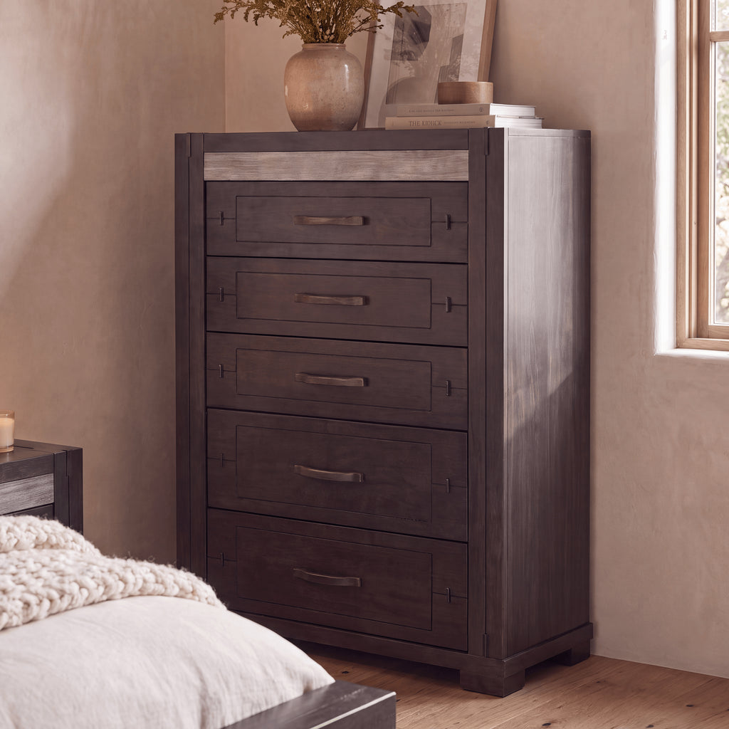 Tucker Tallboy 5 Drawer Bedroom Storage Charcoal Grey