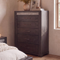 Tucker Tallboy 5 Drawer Bedroom Storage Charcoal Grey