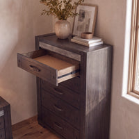 Tucker Tallboy 5 Drawer Bedroom Storage Charcoal Grey