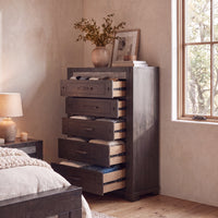 Tucker Tallboy 5 Drawer Bedroom Storage Charcoal Grey