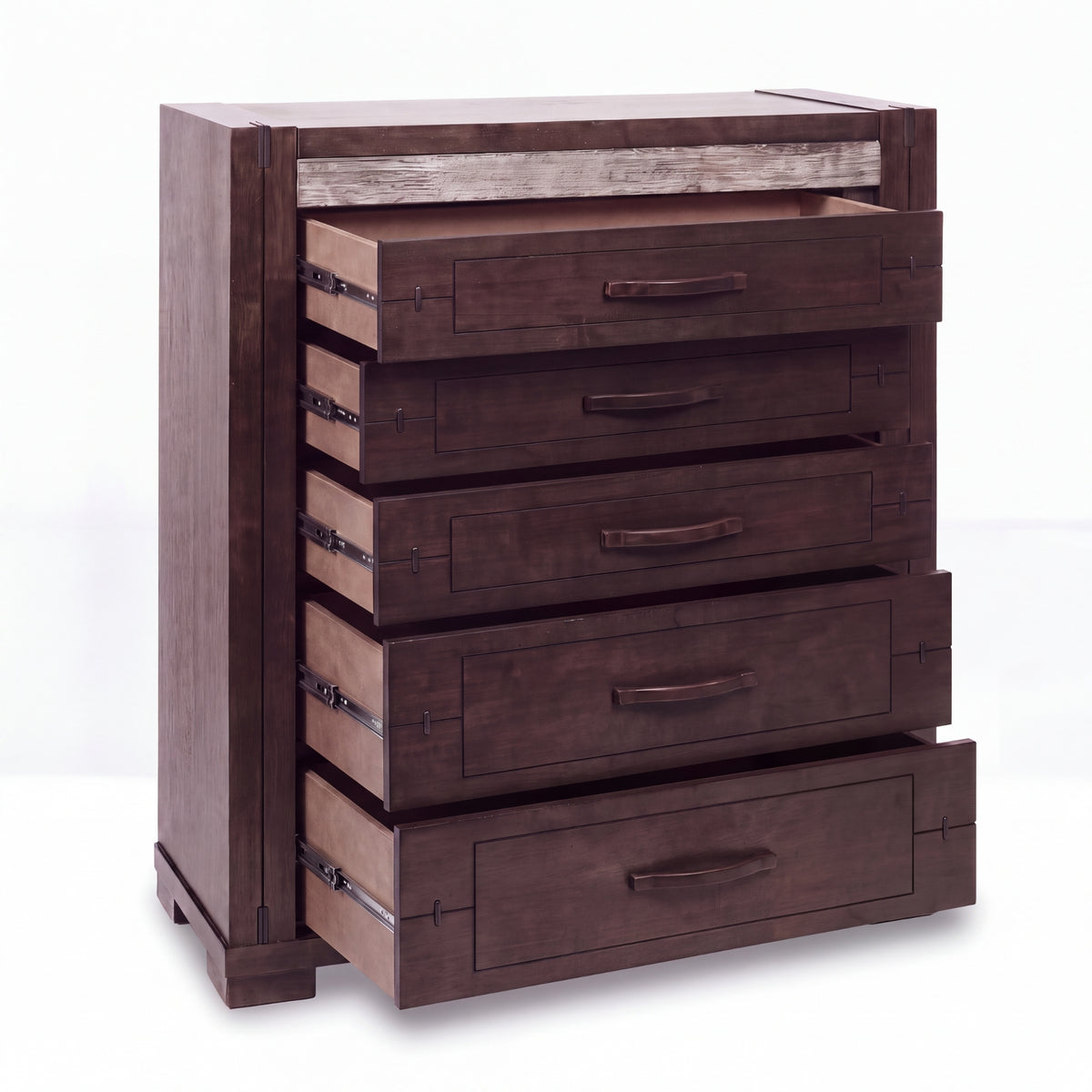 Tucker Tallboy 5 Drawer Bedroom Storage Charcoal Grey