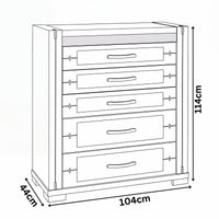 Tucker Tallboy 5 Drawer Bedroom Storage Charcoal Grey