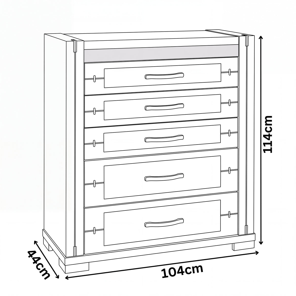 Tucker Tallboy 5 Drawer Bedroom Storage Charcoal Grey