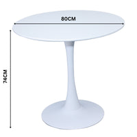 Tulip 80cm Dining Table Round 4 Seater White