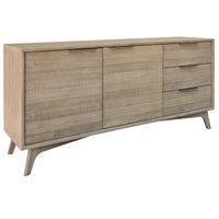 Tyler 166cm Buffet Table 2 Door 3 Drawer Solid Acacia Timber Brushed Smoke