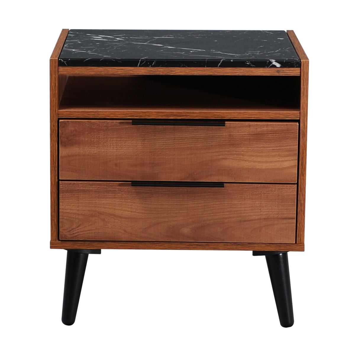 Thelma 2 Drawers Bedside Table Mango Oak