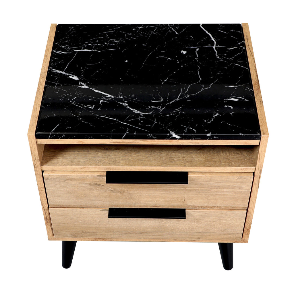 Thelma 2 Drawers Bedside Table Riviera Oak