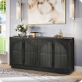 Charles 178cm Sideboard Modern 4 Door Storage Cabinet Unit Black