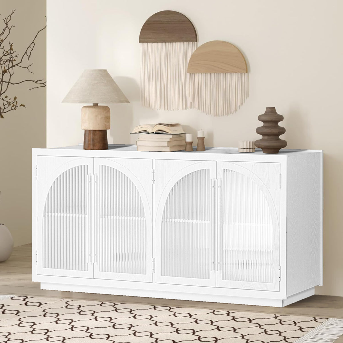 Charles 178cm Sideboard Modern 4 Door Storage Cabinet Unit White