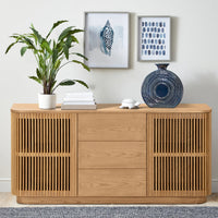 Tahlia 160cm Sideboard Modern 2 Door 3 Drawer Storage Cabinet Unit Natural
