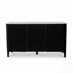 Valen 150cm Flute Buffet Table Ceramic Stone Top Black