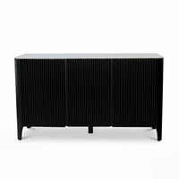 Valen 150cm Flute Buffet Table Ceramic Stone Top Black