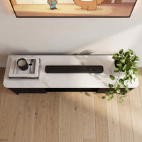 Valen 200cm Flute ETU Entertainment TV Unit Ceramic Stone Top Black