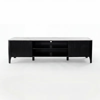 Valen 200cm Flute ETU Entertainment TV Unit Ceramic Stone Top Black
