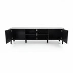 Valen 200cm Flute ETU Entertainment TV Unit Ceramic Stone Top Black