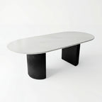 Valen 230cm Flute Dining Table Ceramic Stone Top Black