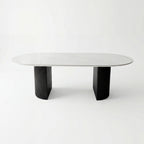 Valen 230cm Flute Dining Table Ceramic Stone Top Black