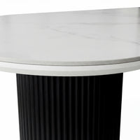 Valen 230cm Flute Dining Table Ceramic Stone Top Black