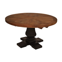 Valeria 135cm Round Dining Table Black Oak